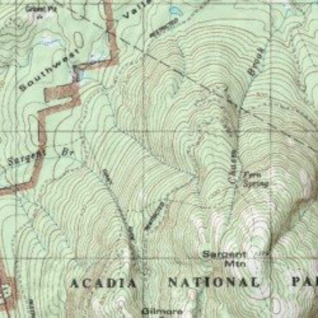 Topographic Map Acadia National Park